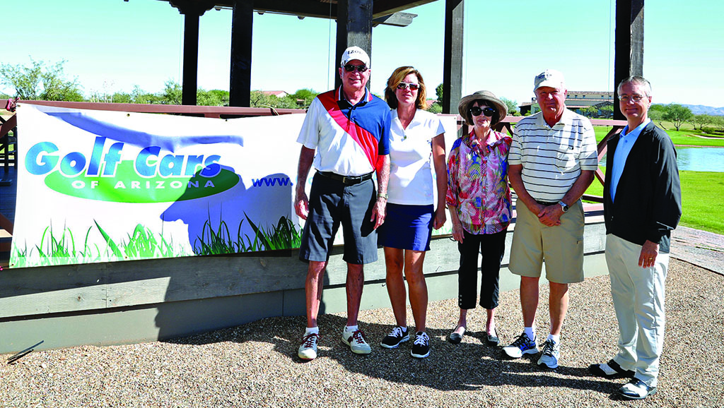 Mick Anna and Alex Anna, event co-chairs; Karen Gressingh; Jack Gressingh, president of the SBRMGA; and Mike Jahaske, Head Golf Professional