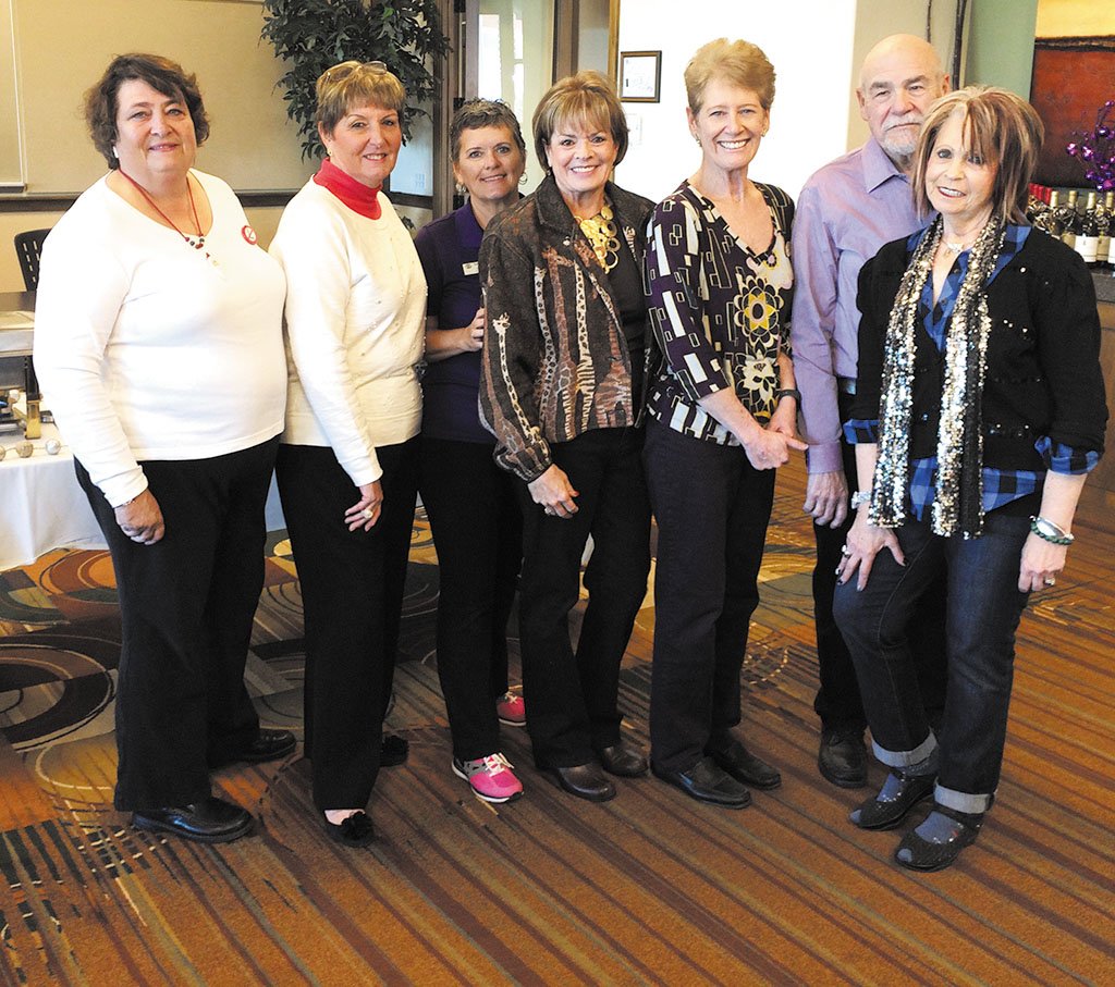 Pictured left to right: Linda Shannon-Hills, Linda Harvey, Carol Smith, Janice Neal, Jean Morgan, Ross Messer and Florence Messer