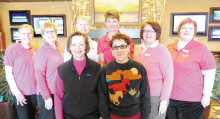 Back row, left to right: Cindy Heck, Jeannie Bianchini, Deb Lawson, Karen McIver, Nancy Galant and Mary Schlachter; front row: Kerstin Seifert and Mary Lou Glazer; photo by Jean Morgan