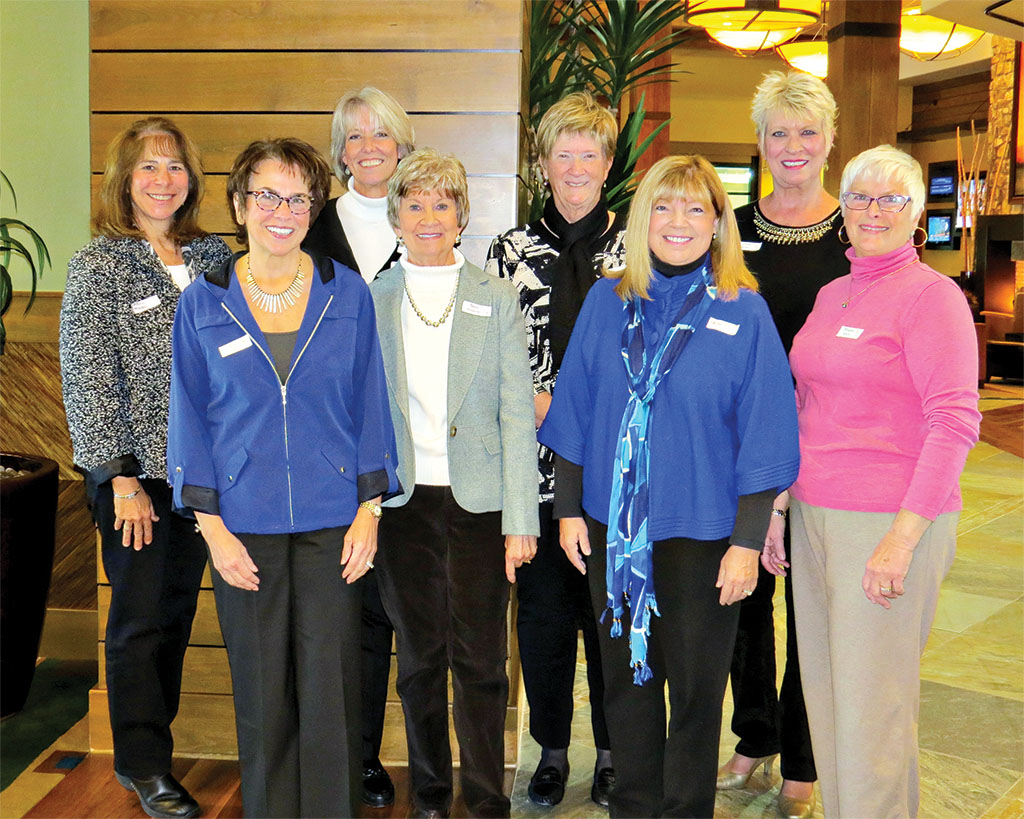 Welcome to the Club! First-time attendees, first row left to right: Carol Mihal, Rita Teresi, Noreen Prindiville, Karen Lanning and Maryellen Duncan; back row right to left: Elaine Brown, Jeanne Jensen and Pam Horwitt