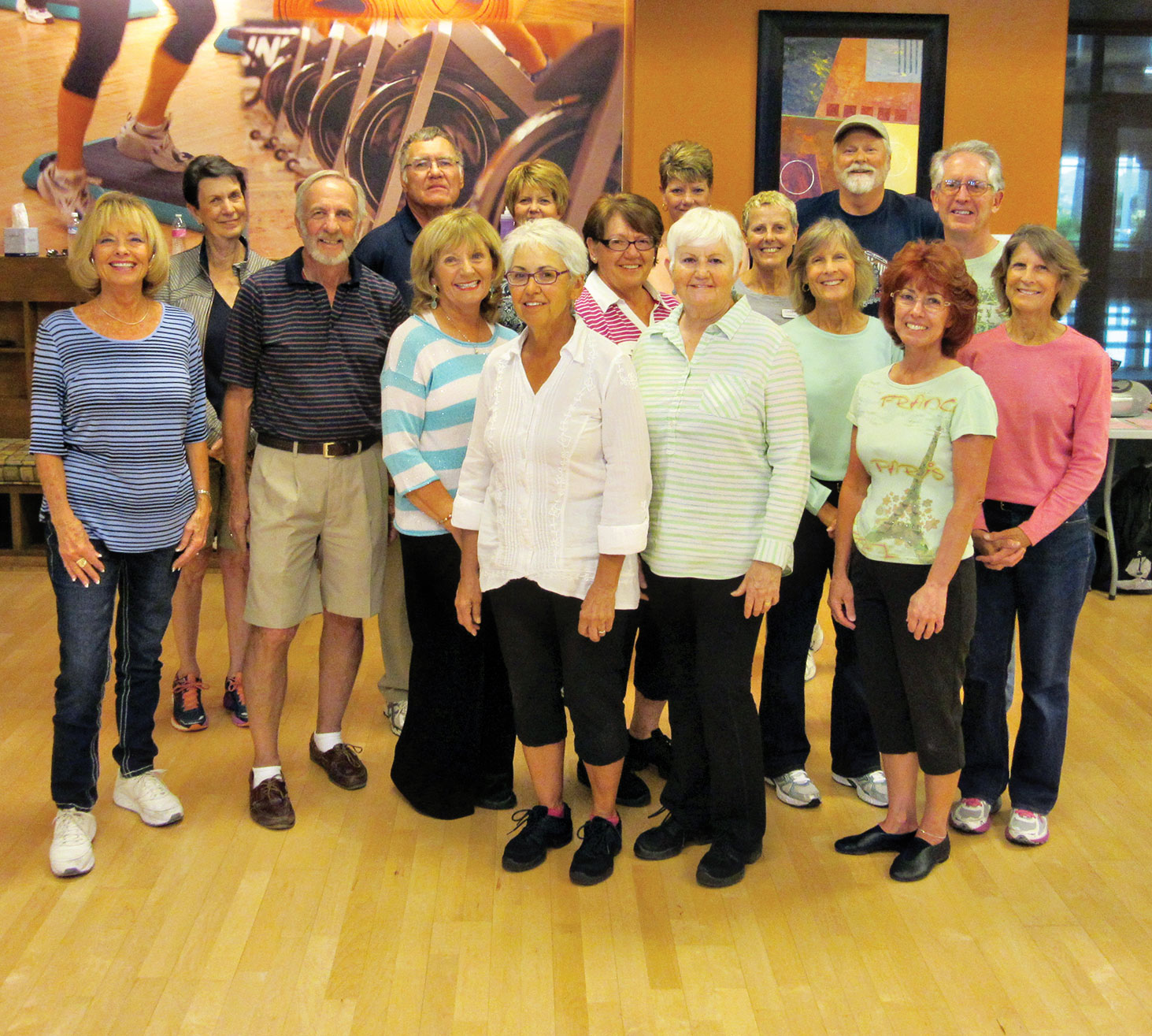 Many new dances are being learned by this intrepid group of SaddleBrooke Ranch residents this year. Line dance lessons with Rebecca are year-round in the Hacienda aerobics room. Fun, fun, fun!
