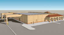 Rendition of the changes to the Golden Goose Thrift Shop, which will include canopies over the receiving areas.