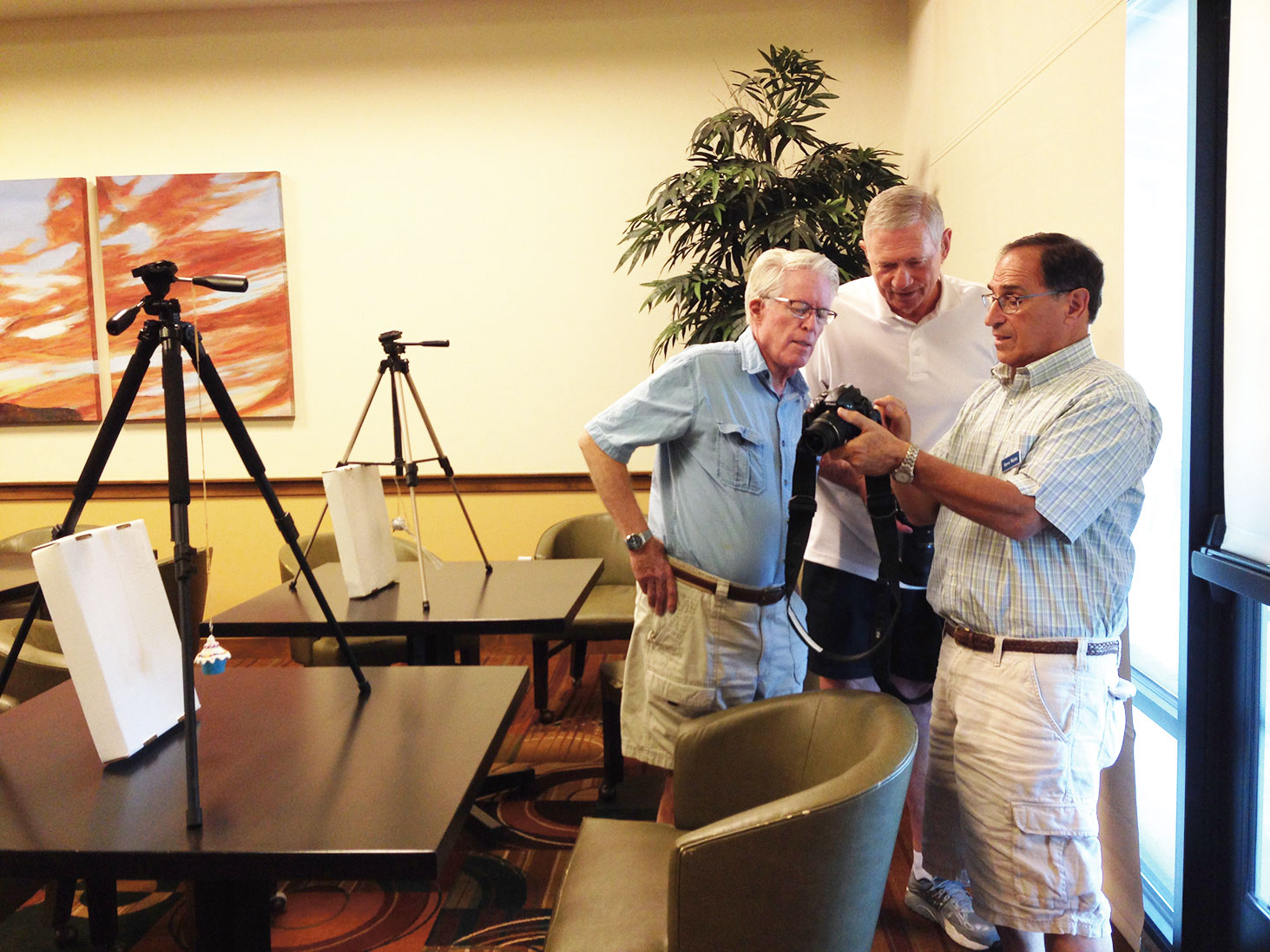 SBR residents discussing various aspects of photography