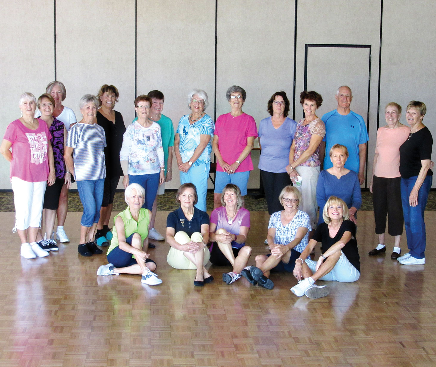 Tuesday morning level two class of line dance with Rebecca contains a mystery Ranch dancer. Can you find her? Classes at the Ranch welcomed the fall weather with new dances and loads of fun brain work.