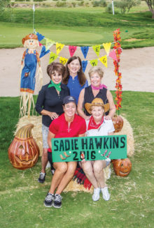 Sadie Hawkins Committee, front row: Alex Anna and C.J. Kerley; second row: Mindy Hawkins and Colleen Carey; back row: Brenda Armenia