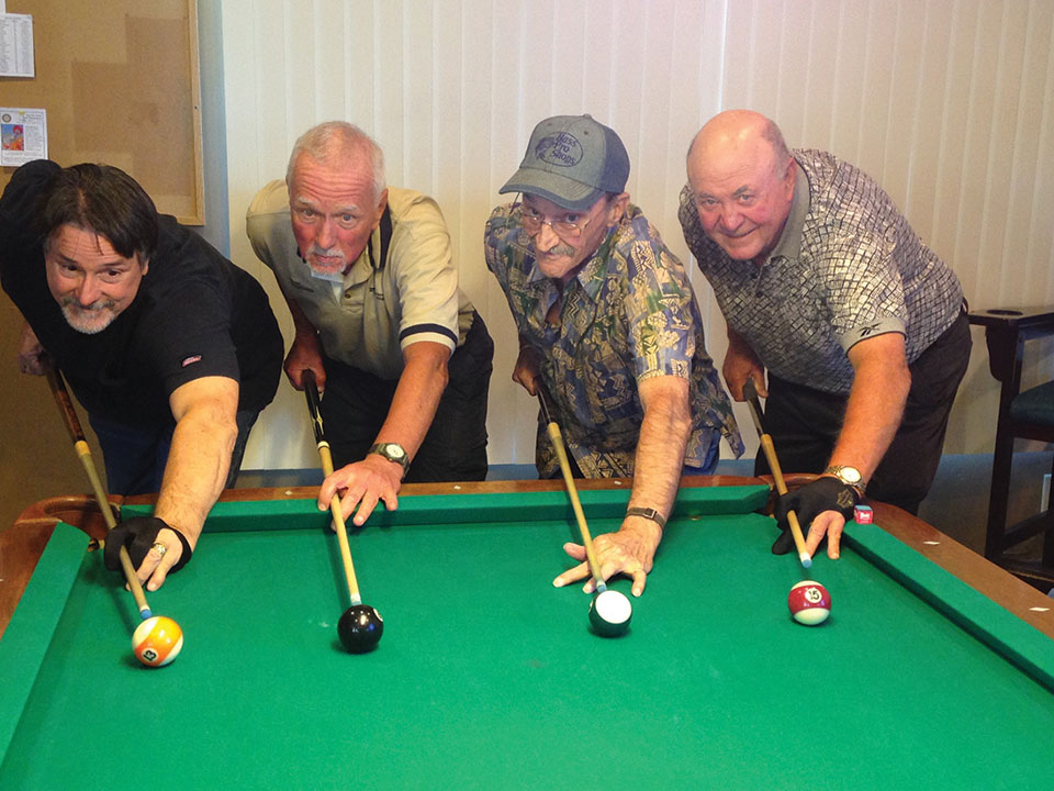 Left to right: Tom “Half Jacket” Barrett, Richard “Loose Rack” Galant, Gary “Bushwhacker” Powers, Fred “The Baker” Dianda