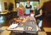 The Stitch and Chat ladies made bookbags for Oracle Elementary School.