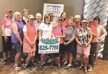 President’s Cup winner and Flight Winners. Front row: Sterlyn Robertson, Jeanne Osterlund, Janice Mihora, Mary Snowden, Linda Sherfy; Back row: Mary Anderson, Kate Thomsen, Jeanne Jensen, Cheryl Reddy, Cheri Alfrey, Brenda Armenia, Melanie Timberlake, Norma Barnes, Alison Livett; Not pictured: Alex Anna and Sue Wells.
