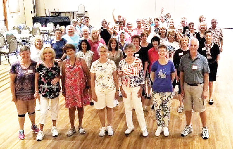 Where's Waldo? Have a look to see one or all of your 15-plus Ranch neighbors at the Summer Line Dance with Rebecca. Sorry, a few moved to the distant rear of the room. Shy?