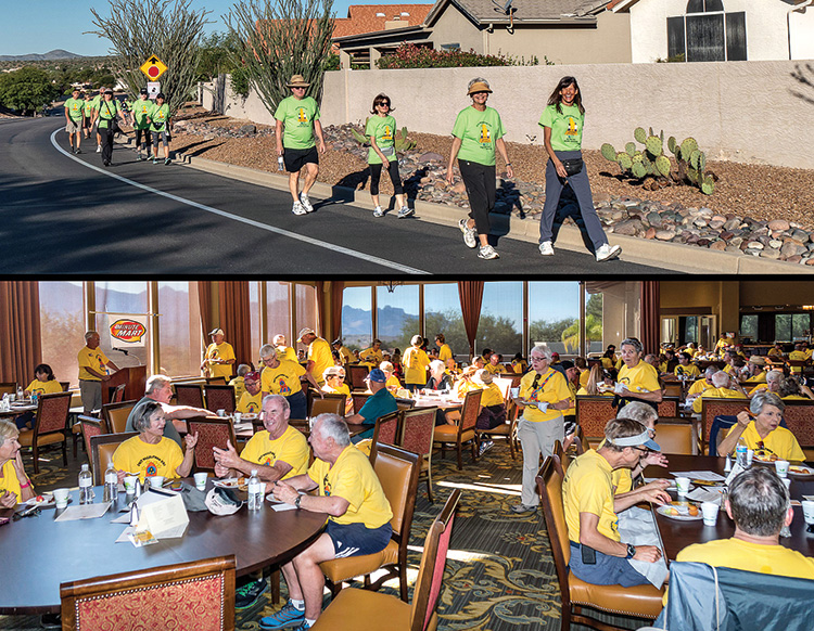 Each year Walkathon registrants walk the Ridgeview loop and then stop at the SaddleBrooke Clubhouse for a buffet breakfast.