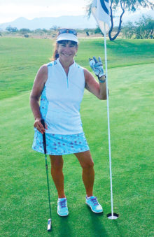 Toni Graves aces number 14 during the Sadie Hawkins event.