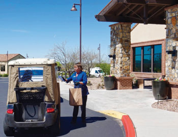 Curbside delivery of groceries at Ranch Grill