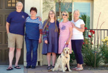 The Barringer family with Shasta, their beloved dog