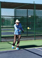 Our President, Rick Heine, still feels he needs to practice his serve.