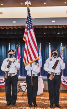 Color Guard from American Legion Post 132, Oro Valley presenting the flag. (Photo by Steve Weiss)