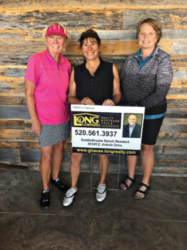 First flight winners: Barb Simms (1st place), Carol Mihal (2nd place), Jean Cheszek (4th place), and (not shown) Trish Kelly (3rd place)