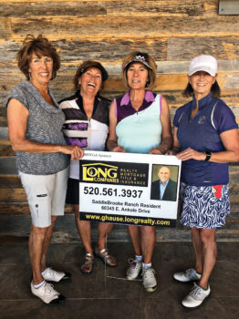Third flight winners: Marge Rodgers, Linda Sherfy, Marci Whitehead, and Toni Graves