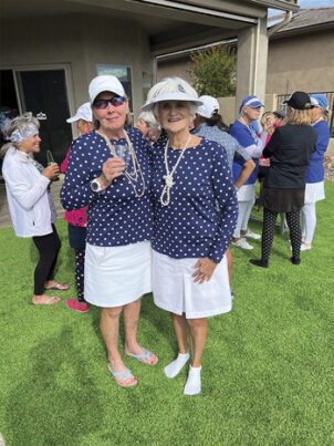 Maggie Merrill and Phyllis Pettijohn enjoying their after-round party.