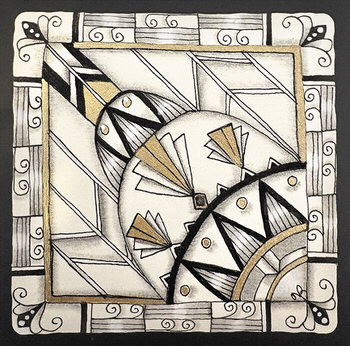 Art Deco Inspired Zentangle (image provided by instructor Val Barsevich)