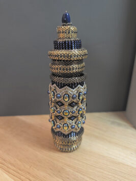 A work of beading art, a vessel by Elaine Cassara (photo by Elaine Cassara)