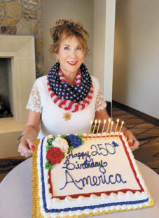 Kristi Phillips-LaVine with the patriotic cake